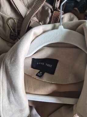 Love Tree Suede-Look Blazer Jacket in Blush